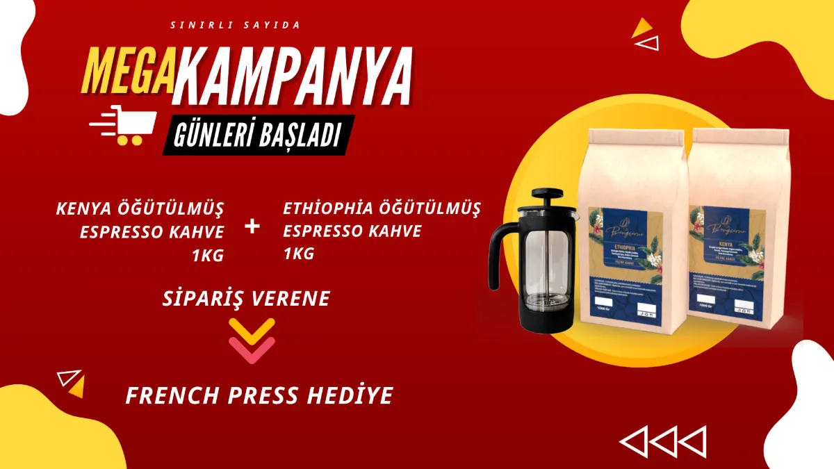 Bongiorno kahve kampanyası, French press hediye duyurusu