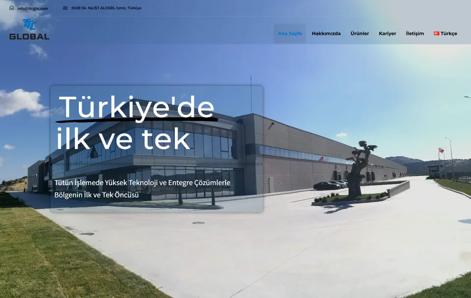 TTC Global web sitesi ana sayfası