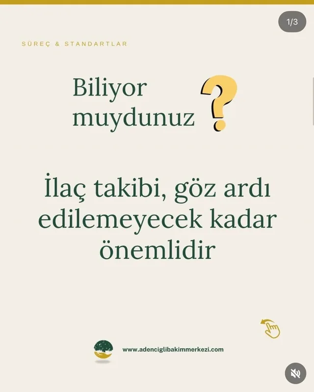 Aden Çiğli paylaşımı: Biliyor muydunuz? İlaç takibi göz ardı edilemeyecek kadar önemlidir