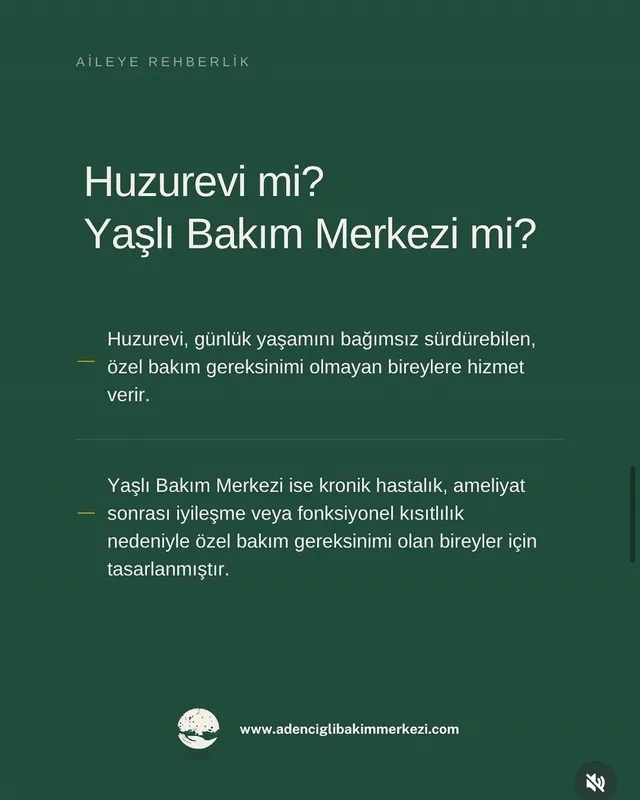 Aden Çiğli paylaşımı: Huzurevi mi, yaşlı bakım merkezi mi?